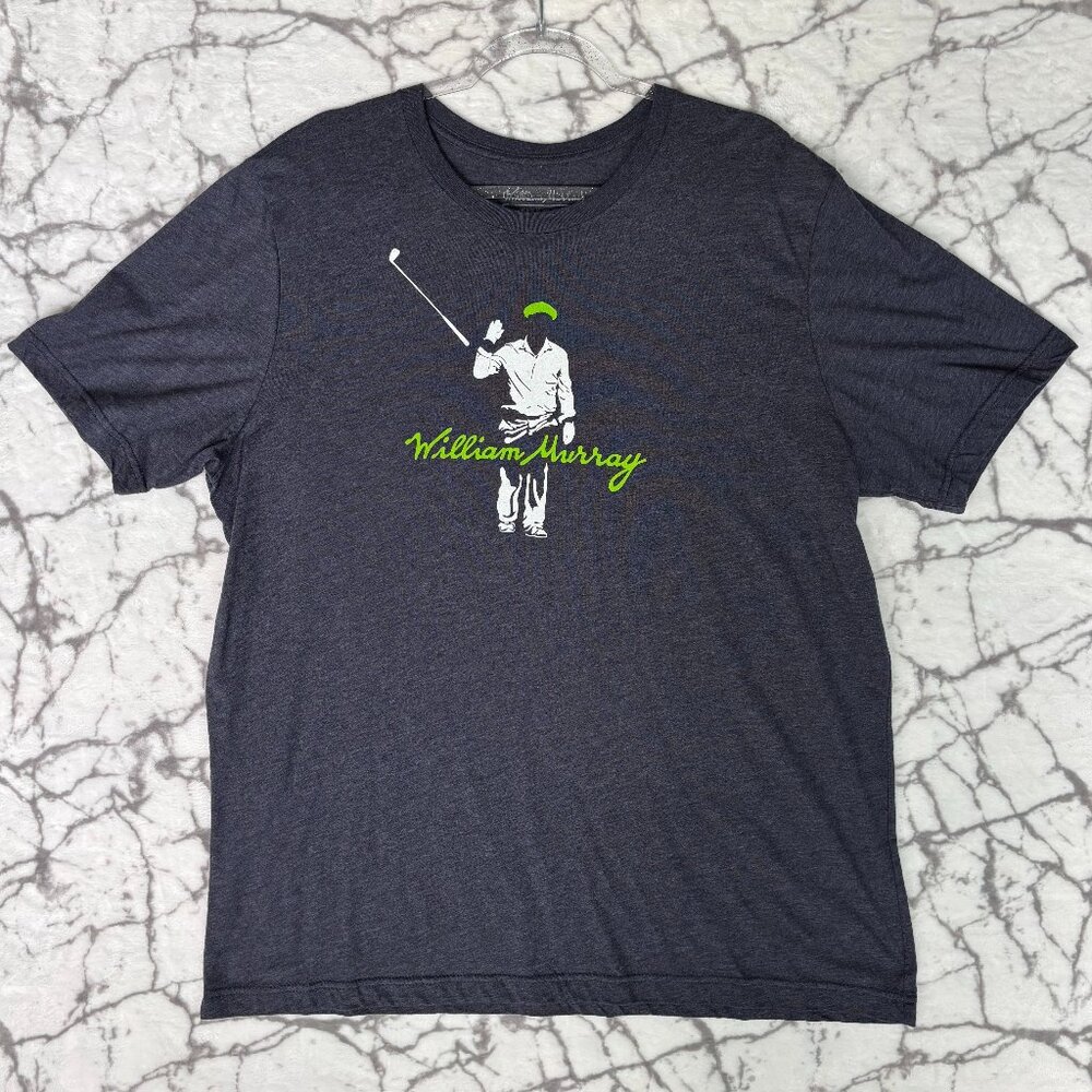 William Murray Golf T-Shirt Men’s XXL Charcoal Gray Green White Logo Caddyshack